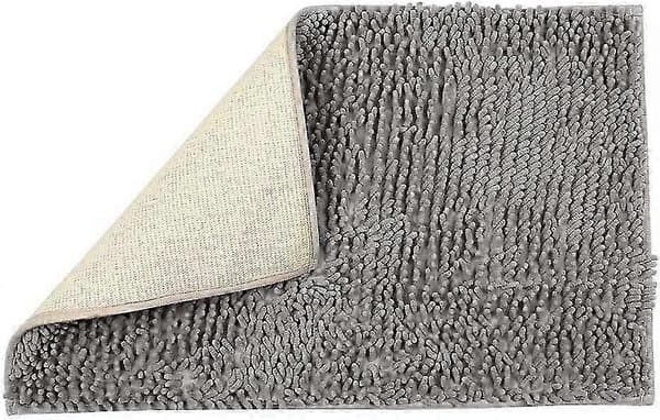 Badeværelsestæppe - Skridsikker måtte - Striber - Absorberende - Grå - 50 x 80 cm