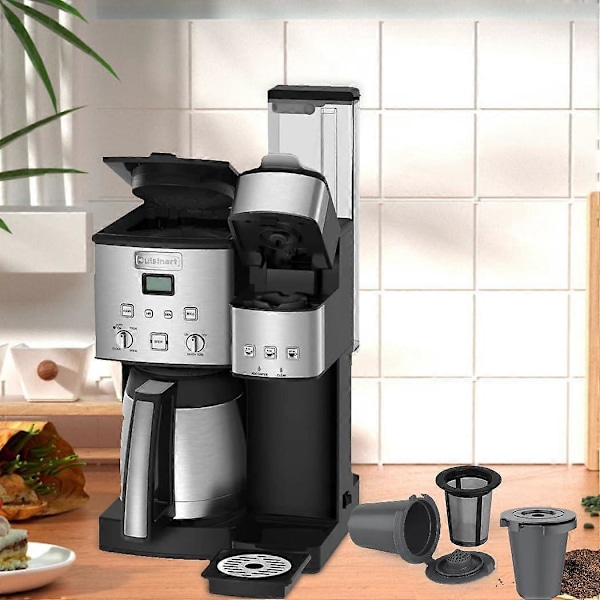 2 st Grå Återanvändbara Filterkoppar Kompatibla med Cuisinart Single - Serve Kaffebryggare