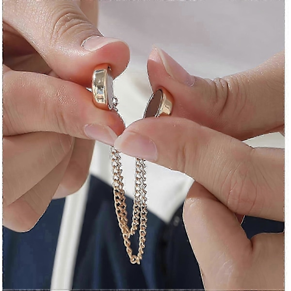 4 stk. Multifunksjonelle Magnetiske Klesklyper, Sterkeste Magnetiske Knapper, Flerbruks Magnetisk Brosje uten Nåler for Kvinner Rose Gold