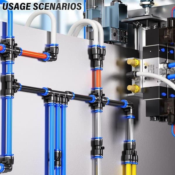 Lige lynkoblingsreduktionskoblinger - Pakke med 10 - Robust plast - Push-to-connect forbindelse - Pou