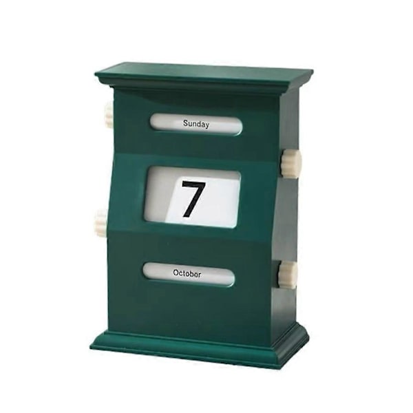 Kalender Skrivbord Retro Kalenderblock Skrivbord Datumvisning Skrivbordsdekorationer Skrivbordsdekor Datumblock Grön