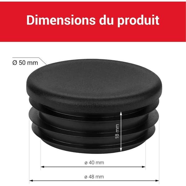 Rørpropper Ø 50 mm - Pakke med 10 - Sort Polyethylen - Robust og Vandtæt Beskyttelse - Indendørs