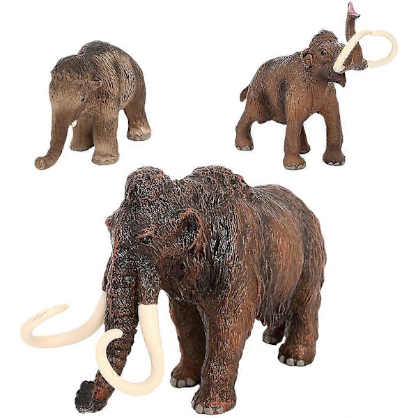 3 stk. Miniforce Leker Skogsdyr Figurer Dyrefigurer Sett Bursdagsfest Gave Mammut Statue Dyr Læringsleke