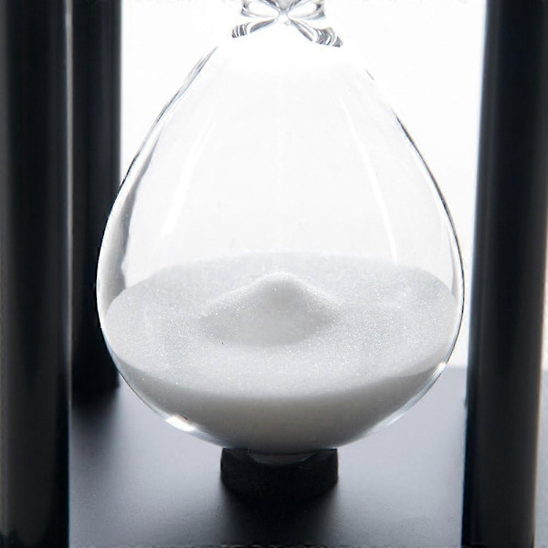 60 minuters timglas, sandtimer i trä, lämplig för studier, middagar, kontor, vardagsrum White black