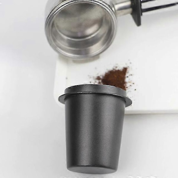 57mm 50mm Kaffedosering Kopp Snusekrus For Espressomaskin Slitesterk Rustfritt Stål Kaffedosering Kopp Drop Shipping Black 57mm