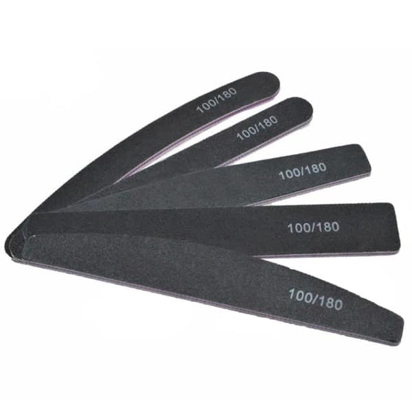 5 dobbeltsidede neglefile - 100/180 - Neglefil - Sort