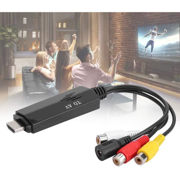 HDMI til AV-konverter, HDMI til AV High Definition-konverter, kort HDMI til AV han-til-hun-kabel