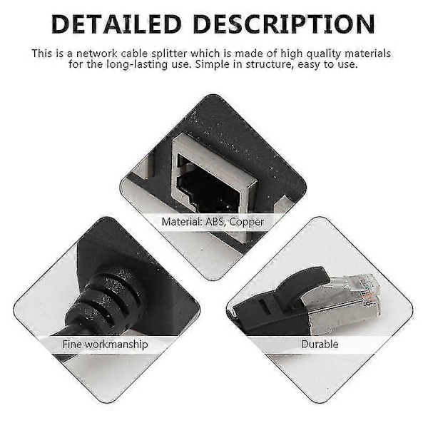 1 till 4 RJ45 Nätverksadapter Lan Ethernet Hane till Hona Nätverkssplitter Förlängningskonverterare Trådlösa Kit