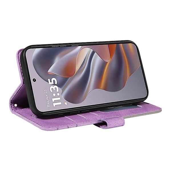 KT Læder Serie-1 Til Motorola Edge 50 Neo 5G Læderetui Farvesammensætning Telefon Cover Wallet Stativ Multicolor Style E
