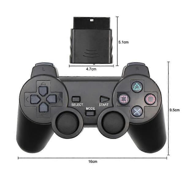 JCD Trådløs Gamepad til Sony PS2 Konsol Joystick 2.4G Dobbelt Vibration Shock Joypad USB PC Game Controller Clear Purple