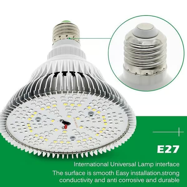 300W LED Växtlampa E27 Fullspektrum för Växthus, Växter, Blommor och Hydroponik