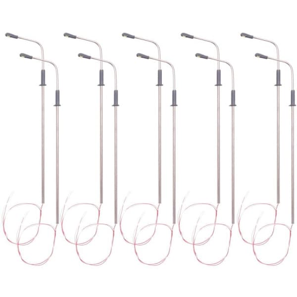 10 stk. modell LED gatelykt belysning enkelthode togbane layout 1:100