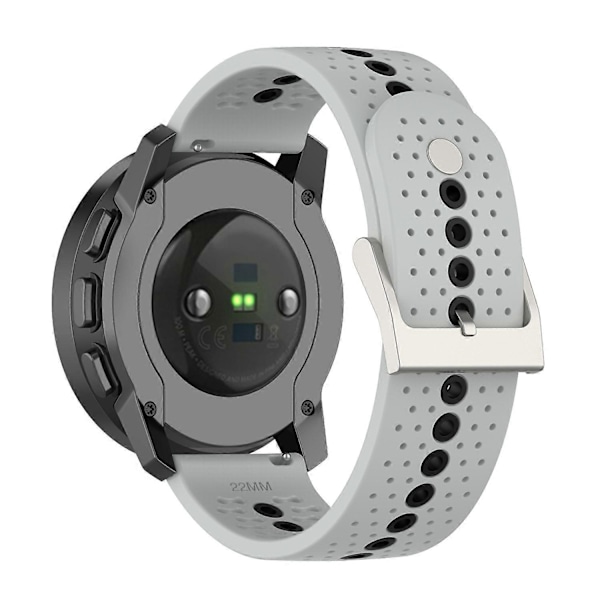 Fargerik hull silikonrem for Suunto 9 Peak Grey Black