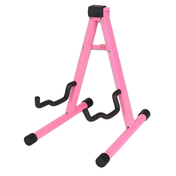 Gitarrstativ Vikbart A-Ram Golv Universal Metall för Akustisk Klassisk Elektrisk Basgitarrer Banjo Ukulele Bärbar Pink 30x25x37cm