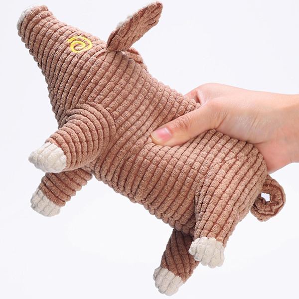 Plushdjur för hundar med pipljud, tugg- och leksak, interaktiv träning, bettbeständig gris, söt baby coffee