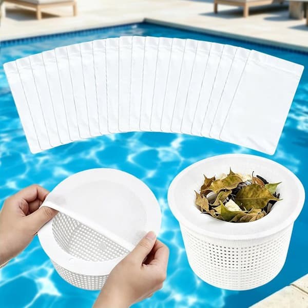 Pool Skimmer Sokker 20 stk, Genanvendelige Pool Filter Sokker, Skimmernet til Pool til Affald og Snavs