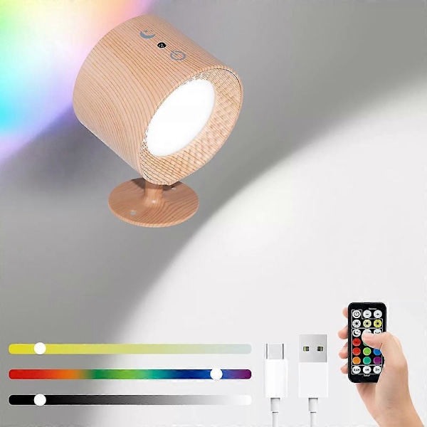 Glowright Lights, Glow Right Vegglamper, Dobbeltsidig Lys, 40t Maksimal Utladning Wood-RGB model 2PCS