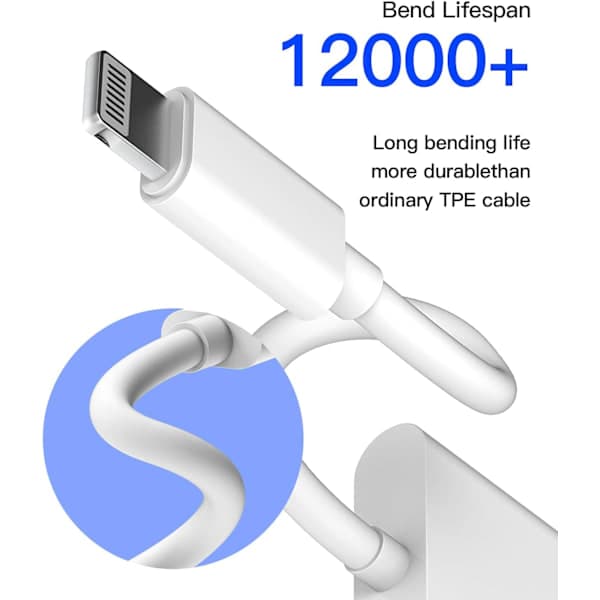 Lightning til 3,5 mm Splitter 2i1 (2-pak) Oplader Audio Kabel Konnektor iPhone AUX Adapter til Hovedtelefon Jack Dongle Kabel