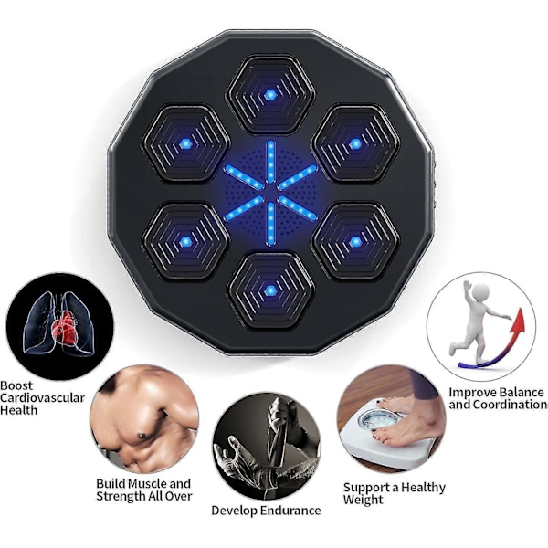 Musikboxningsmaskin för hemmet, väggmontering, elektronisk, smart fokus, smidighetsträning, digital boxningsväggmål, slagkuddar och handskar red
