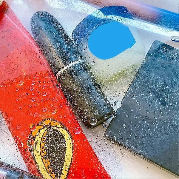 PVC Tryckknappsväska Pennfodral Testpapper Pappersvaror Förvaringsväska Stor Kapacitet Vattentät Transparent Dokumentväska