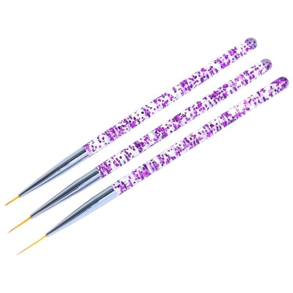 3 neglebørster for neglkunst Blue