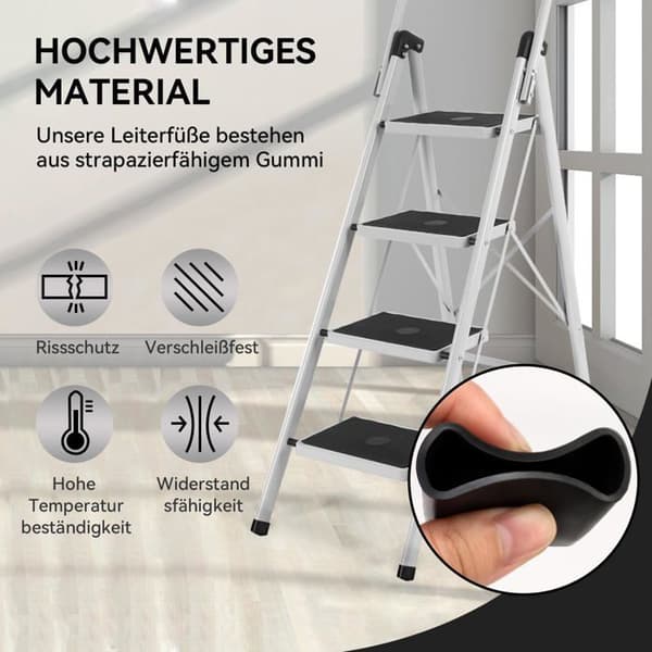 Stigefødder - 2 Stykker - Holdbart Gummi - Anti-slip og Beskyttende - Til Stiger med Firkantede Rør - 40x20mm