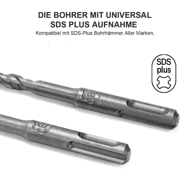 9 STK SDS Plus Betonbor, 5mm-16mm x 160mm Borsæt til Beton, Sten og Mursten