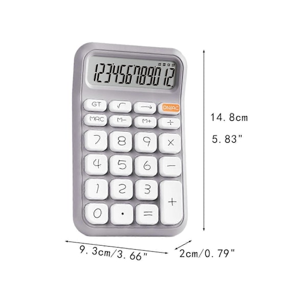 Bærbar mekanisk switch-lommeregner til grundlæggende numerisk beregning, robust beige Grey 14.8cmx9.3cmx2cm