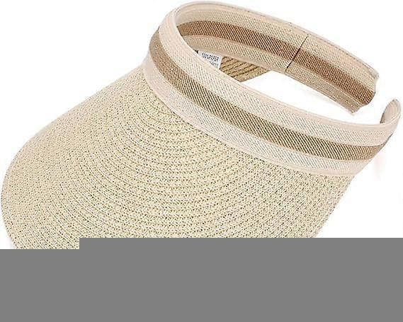 Damstor strandhatt med bred brätte, solhatt i strå, sommarhatt, solhatt Beige