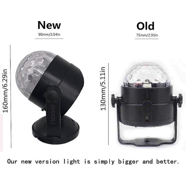 Mini Lydaktiverede Festlys Batteridrevet/USB Bærbar RGB Diskokugle Lys DJ Belysning Stroboskoplampe 7 Tilstande Scene Par Lys til Bil Hjem Værelse