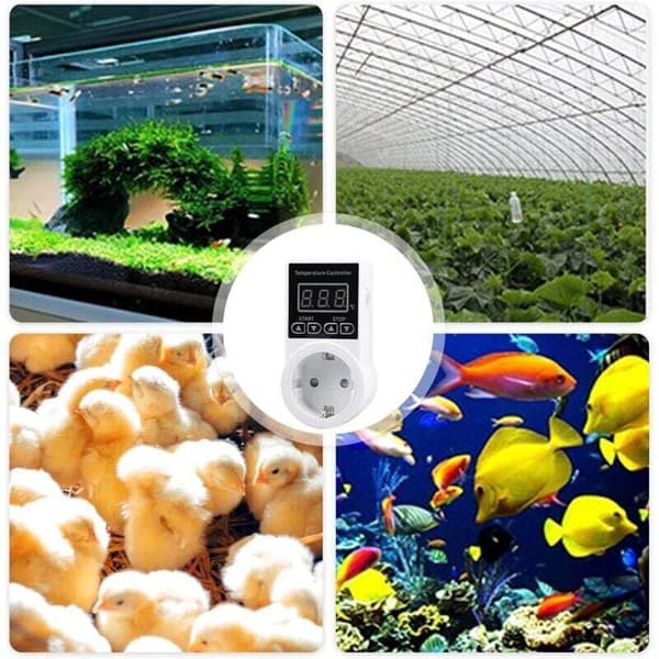 Termostat Digital Temperaturregulator Stik, Varmetermostat med NTC-probe