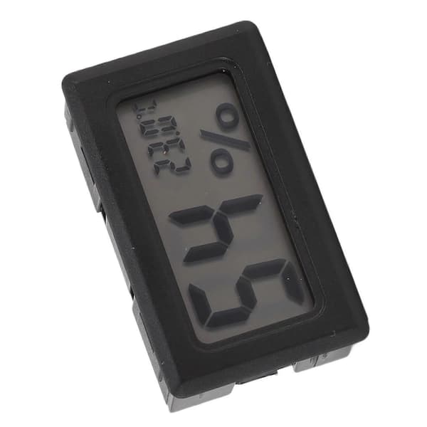 Svart Digital LCD Hygrometer Termometer for Sigarboks Skap