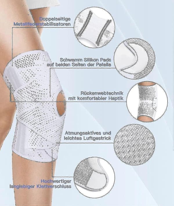 Knästöd för menisktår - Bebetter 1 st Knästöd med sidostabilisatorer, andningsbart knäskydd Black M
