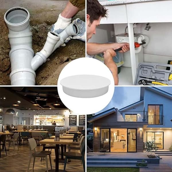 2 Stykker 100 mm Ventilationsrørdæksel, PVC-muffestik til Drænrør, Plastventilationsrørhætte til Luftsystem for at Forhindre Lugt