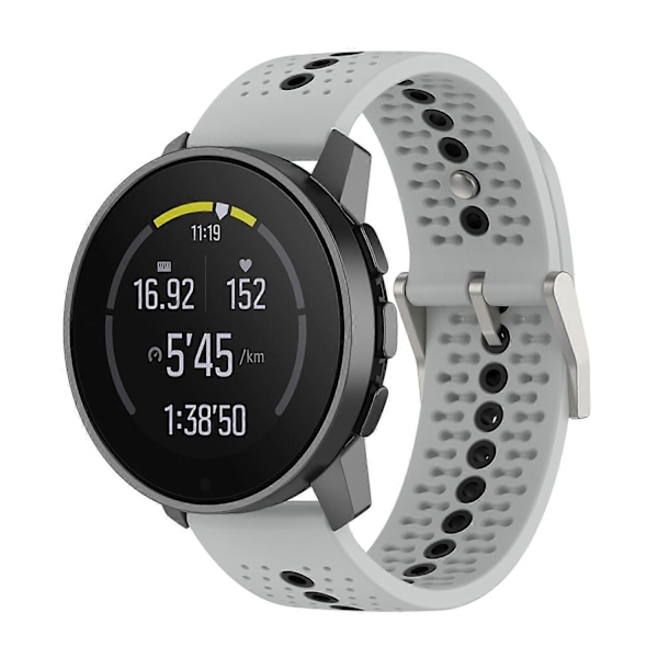Fargerik hull silikonrem for Suunto 9 Peak Grey Black