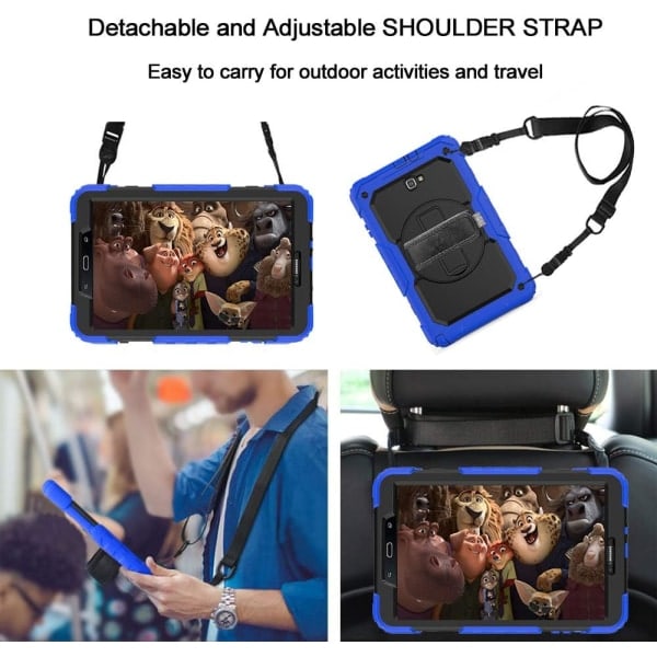 Samsung Galaxy Tab A 10.1 Cover 2016 SM-T580/T585 med Skærmbeskytter til Børn Stødsikker Robust Cover Pen Holder Blå