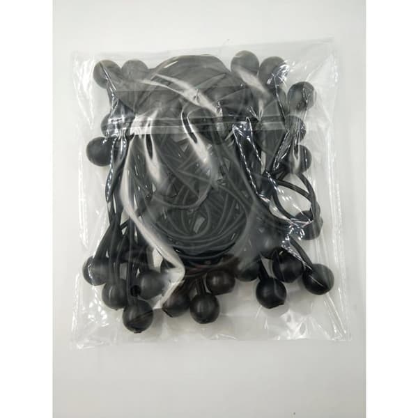 Presenningsstrammer, ballstrammer, svart elastisk strammer, elastiske forlengelsesstropper (30 svarte deler - 15 cm)
