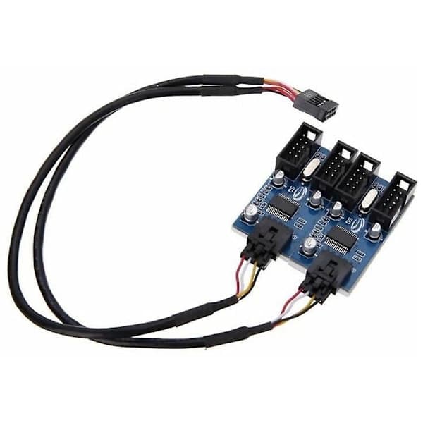 Moderkort USB 9-Pin Header 1 till 4 Splitter Port Multiplier 30cm Förlängningskabel