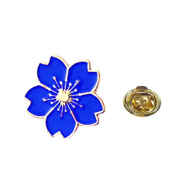 Twinkle Trinket Söt Dam Körsbärsblom Enamel Brosch Nål Kostym Krage Märke Smycken blue