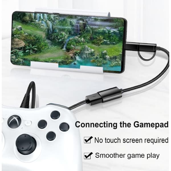 USB-C/Micro til USB OTG 2-i-1 Adapterkabel, USB til Android, Kompatibel med MacBook Pro, Android, Google, Samsung Galaxy S21, S22, S23