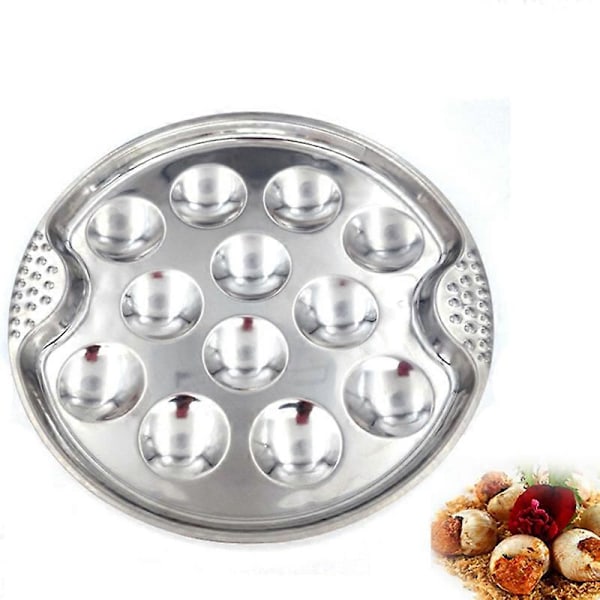Escargot-tallerken Easy Clean 12-hull Varmebestandig Lett Serveringssnegletallerken for Escargot KAESI