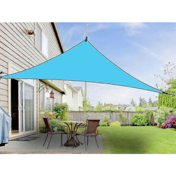 Trekantet Solsejl Baldakin Patio Vandtæt Telt UV-Blokerende Markise Til Have Baghave Light Blue 3x3x3