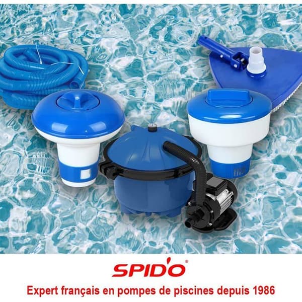 Flytande klordispenser - 1 enhet - UV-beständig plast - Justerbar ring - Barnsäkerhetslås - För pool