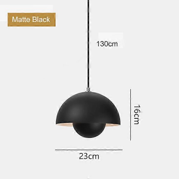 Modern Blomkruka Pendellampa Halvcirkelformad Restaurang Hängande Taklampa Inomhus Vardagsrum Bar Köksö Lampor Warm White 3000K Matte Black
