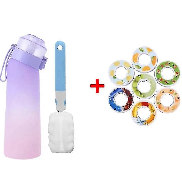 650ML Smaksatt Vattenflaska Doft Vattenkopp Luft Smaksatt Sportdryck Vattenflaska Lämpliga Poddar och Flaska För Utomhusvatten SMTX set E