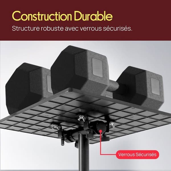 Stativ til computer og projektor - Justerbar 65 til 100 cm - Robust metal - Vippebar platform