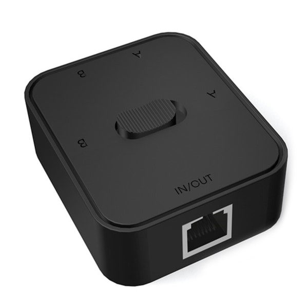 Manuel netværksswitch 2 ind 1 ud/1 ind 2 ud RJ45 netværksswitch gratis sort 0,06