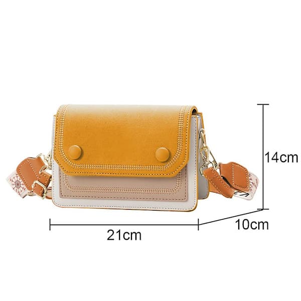 Liten crossbody-veske for kvinner - Håndveske - Tofarget motedesign gul
