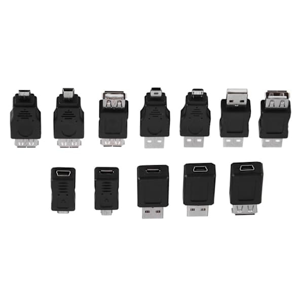 12-pakning USB 2.0 Micro Mini USB-adapterkonverter