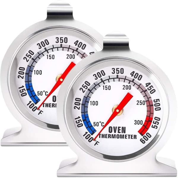 Set med 2 ugnstermometrar, 300℃/600℉ termometer för matlagning och mat, termometer i rostfritt stål för vedeldade ugnar, brödugnar